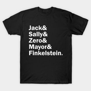 Funny Names x The Nightmare Before Christmas (Jack Skellington, Sally, Mayor, Zero, Professor Finelstein) T-Shirt